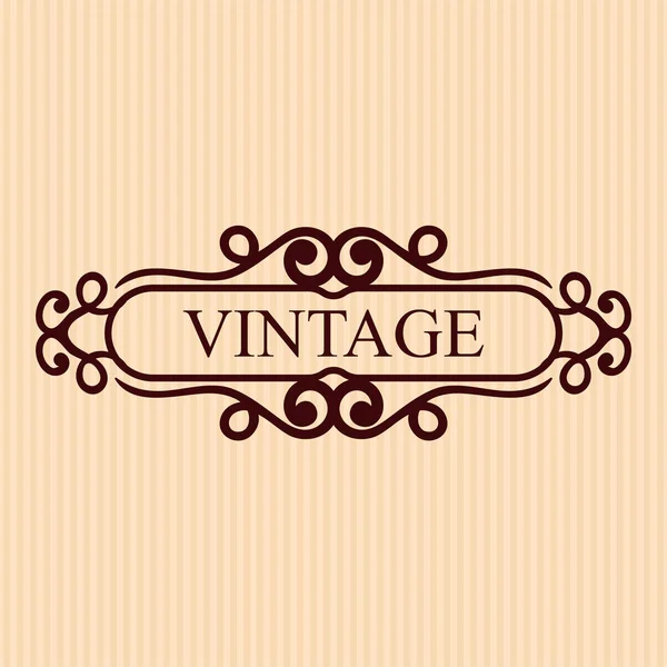 Vintage calligraphic label. Ornate logo template for design of invitations, greeting cards, banners, posters, placards, badges, hotel, restaurant, business identity. Vector illustration. — Stock Vector