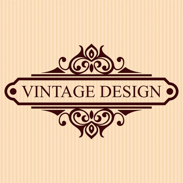 Vintage calligraphic label. Ornate logo template for design of invitations, greeting cards, banners, posters, placards, badges, hotel, restaurant, business identity. Vector illustration. — Stock Vector