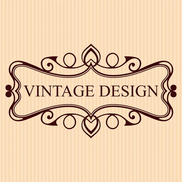 Vintage calligraphic label. Ornate logo template for design of invitations, greeting cards, banners, posters, placards, badges, hotel, restaurant, business identity. Vector illustration. — Stock Vector