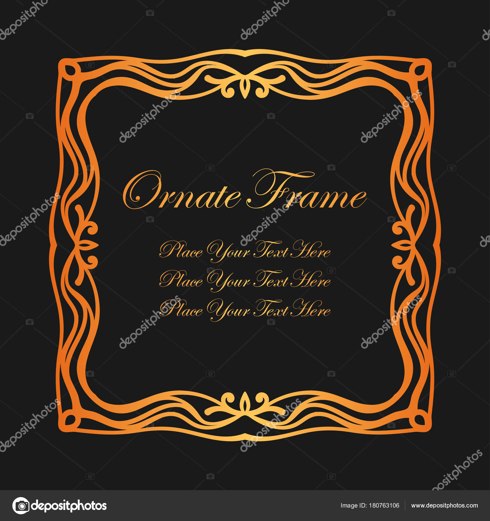 Vintage Decoratieve Gouden Frame Elegante Sier Sjabloon Voor