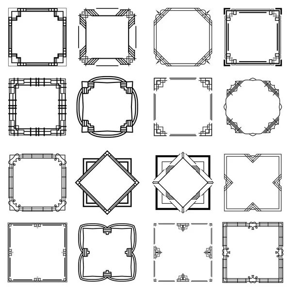 Вінтажні ретро рамки встановлені в стилі арт-деко. Шаблон для дизайну — стоковий вектор