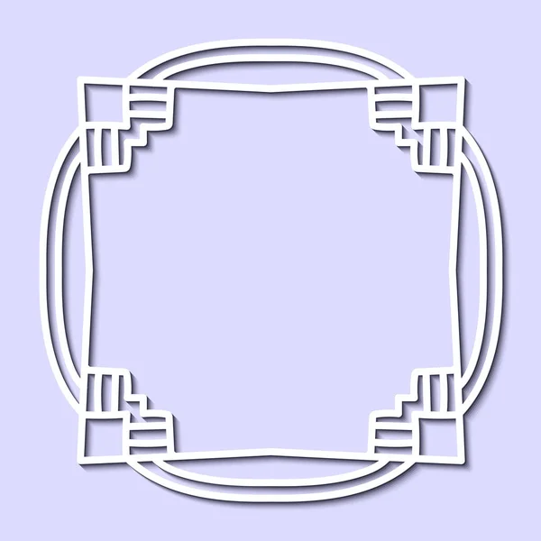 Винтажная ретро белая рамка в стиле ар-деко. Шаблон для проектирования — стоковый вектор
