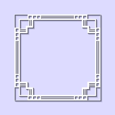 Art Deco tarzında Vintage ve retro beyaz çerçeve. Tasarım şablonu