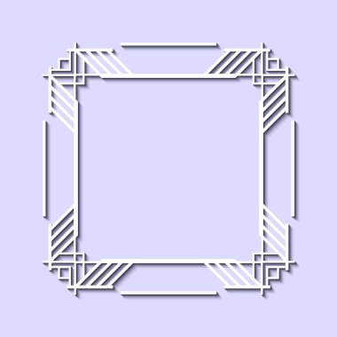 Art Deco tarzında Vintage ve retro beyaz çerçeve. Tasarım şablonu