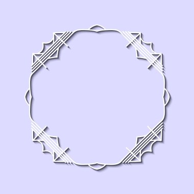 Art Deco tarzında Vintage ve retro beyaz çerçeve. Tasarım şablonu