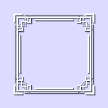 Art Deco tarzında Vintage ve retro beyaz çerçeve. Tasarım şablonu