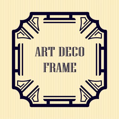 Art Deco tarzında Vintage retro çerçeve. Tasarım şablonu