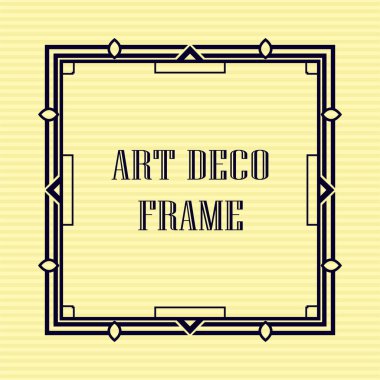 Art Deco tarzında Vintage retro çerçeve. Tasarım şablonu