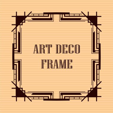 Art Deco tarzında Vintage retro çerçeve. Tasarım şablonu