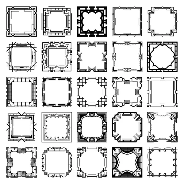 Вінтажні ретро рамки встановлені в стилі арт-деко. Шаблон для дизайну — стоковий вектор
