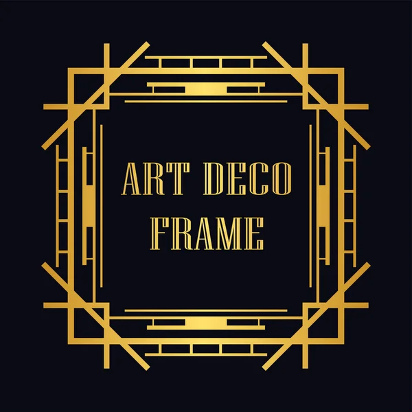 Art Deco tarzında Vintage ve retro altın çerçeve. Tasarım şablonu