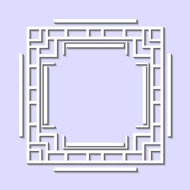 Art Deco tarzında Vintage ve retro beyaz çerçeve. Tasarım şablonu