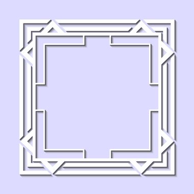 Art Deco tarzında Vintage ve retro beyaz çerçeve. Tasarım şablonu