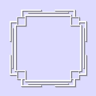 Art Deco tarzında Vintage ve retro beyaz çerçeve. Tasarım şablonu