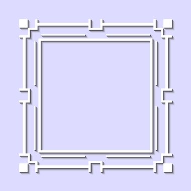 Art Deco tarzında Vintage ve retro beyaz çerçeve. Tasarım şablonu