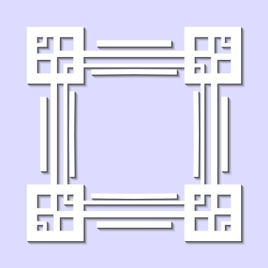 Art Deco tarzında Vintage ve retro beyaz çerçeve. Tasarım şablonu