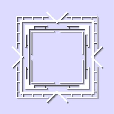 Art Deco tarzında Vintage ve retro beyaz çerçeve. Tasarım şablonu