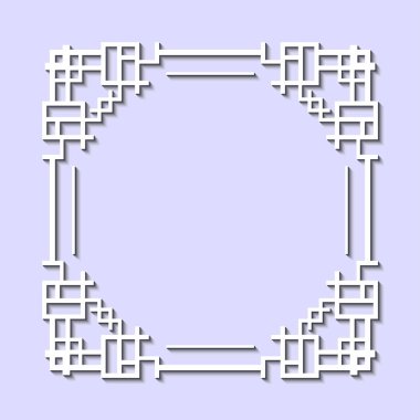 Art Deco tarzında Vintage ve retro beyaz çerçeve. Tasarım şablonu