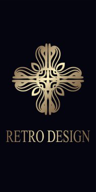 Retro süs logo. Tasarım şablonu. Vektör çizim