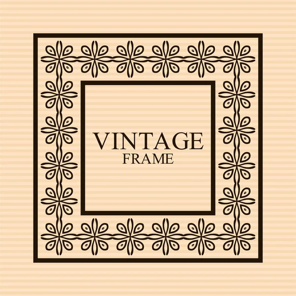 Vintage dekorativ retro ram. Mall för design. Vektorillustration — Stock vektor