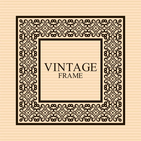 Vintage decoratieve retro frame. Sjabloon voor het ontwerp. Vectorillustratie — Stockvector