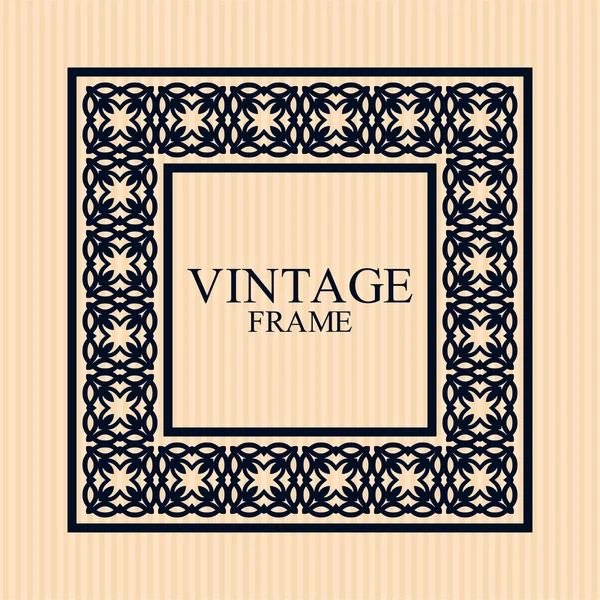 Vintage ornamental retro frame. Template for design. Vector illustration — Stock Vector