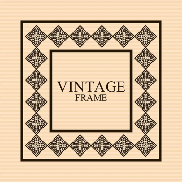 Vintage ornamental retro frame. Template for design. Vector illustration — Stock Vector