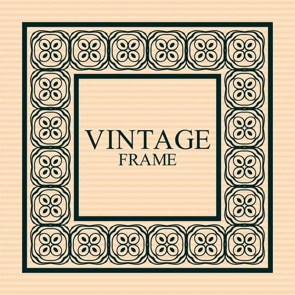 Vintage ornamental retro frame. Template for design. Vector illustration — Stock Vector