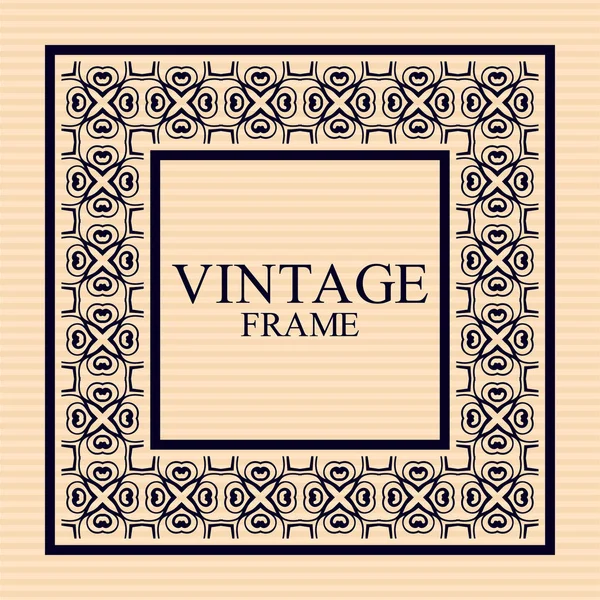 Vintage decoratieve retro frame. Sjabloon voor het ontwerp. Vectorillustratie — Stockvector