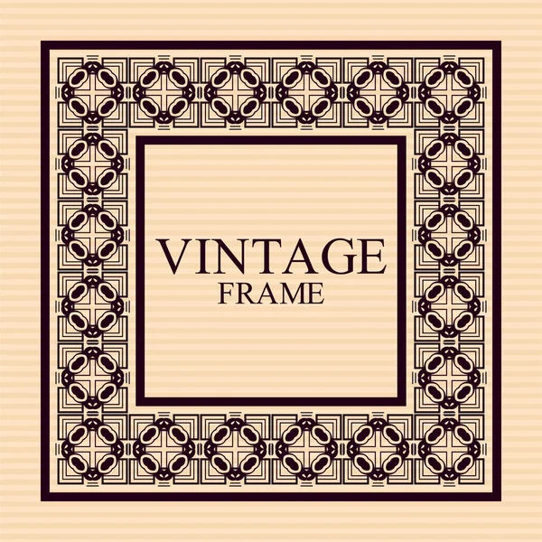 Vintage decoratieve retro frame. Sjabloon voor het ontwerp. Vectorillustratie — Stockvector