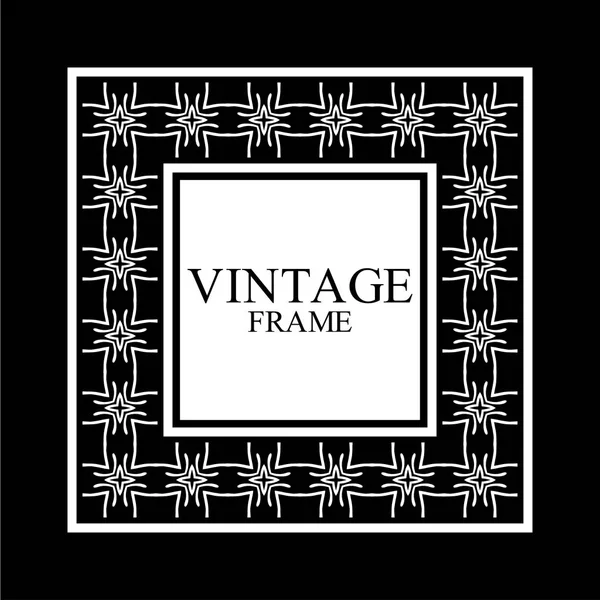 Vintage marco retro blanco ornamental. Plantilla para diseño. Ilustración vectorial — Vector de stock