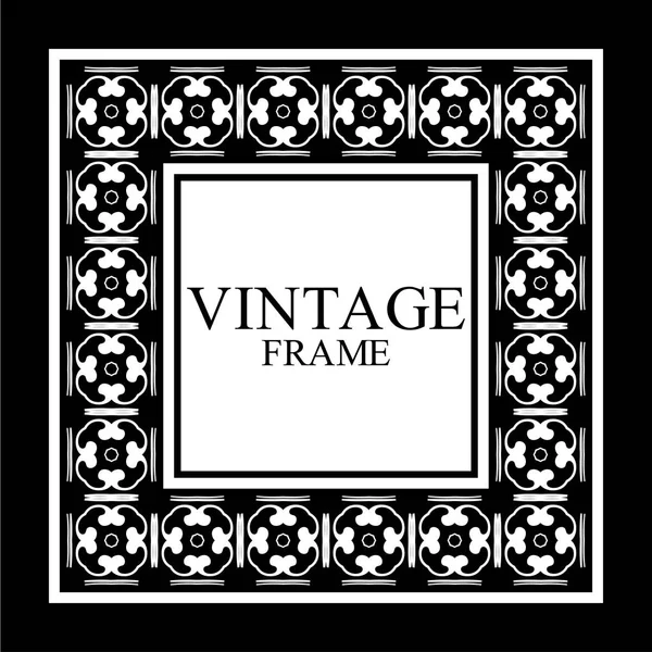 Vintage marco retro blanco ornamental. Plantilla para diseño. Ilustración vectorial — Vector de stock