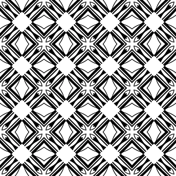 Абстрактный геометрический бесшовный черно-белый узор. Шаблон для дизайна. Векторная иллюстрация — стоковый вектор