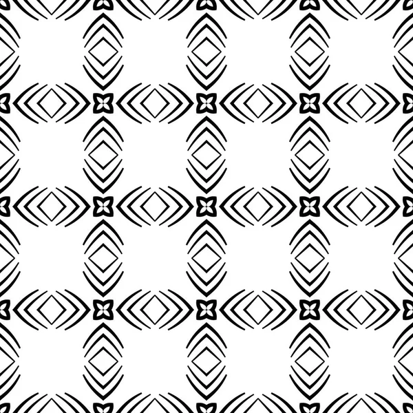 Abstracte geometrische naadloze zwart-wit patroon. Sjabloon voor het ontwerp. Vectorillustratie — Stockvector