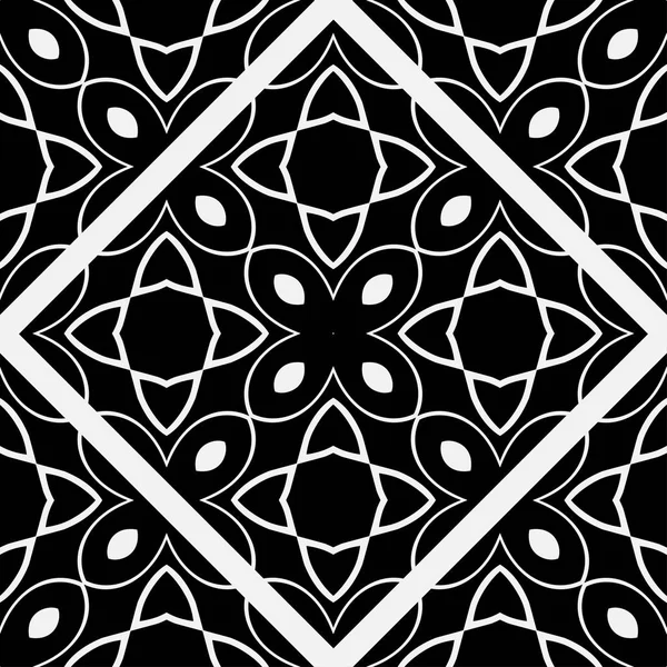 Soyut geometrik Dikişsiz siyah-beyaz desen. Tasarım şablonu. Vektör çizim