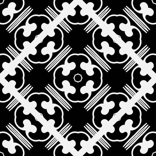 Soyut geometrik Dikişsiz siyah-beyaz desen. Tasarım şablonu. Vektör çizim