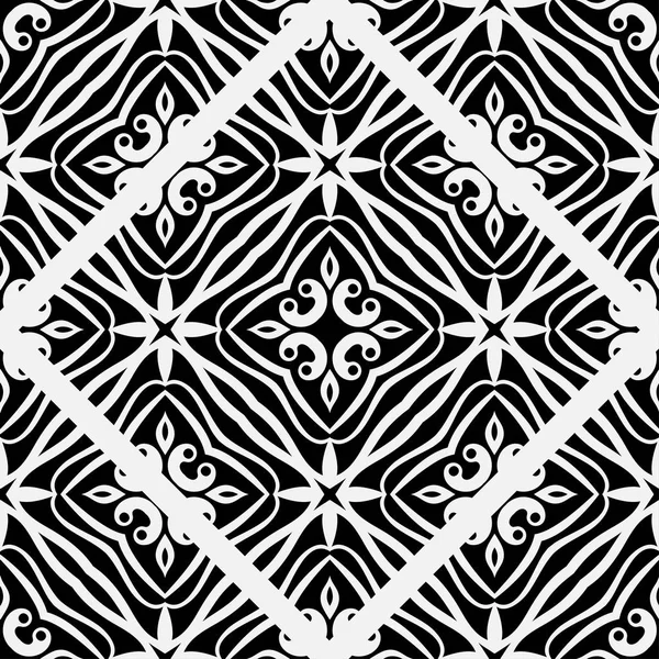 Soyut geometrik Dikişsiz siyah-beyaz desen. Tasarım şablonu. Vektör çizim