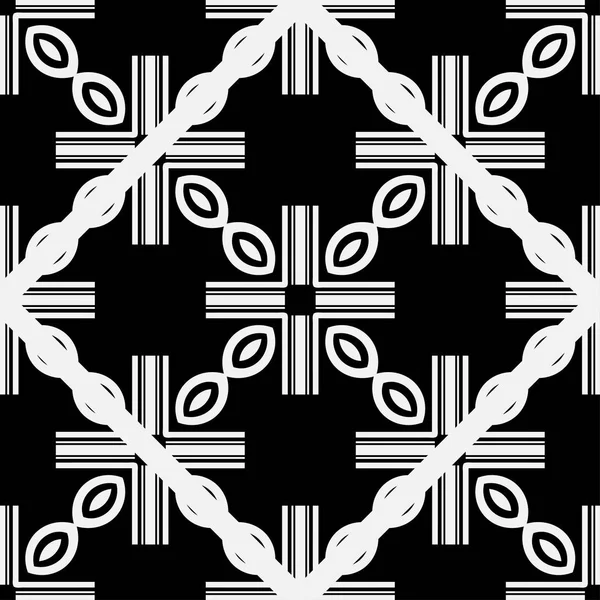 Soyut geometrik Dikişsiz siyah-beyaz desen. Tasarım şablonu. Vektör çizim