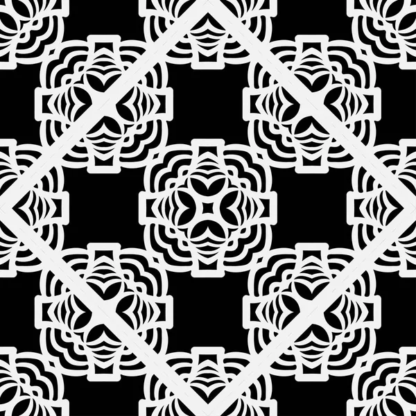 Abstract geometric seamless black and white pattern. Template for design. Vector illustration — Stock Vector