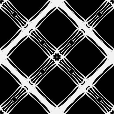 Soyut geometrik Dikişsiz siyah-beyaz desen. Tasarım şablonu. Vektör çizim
