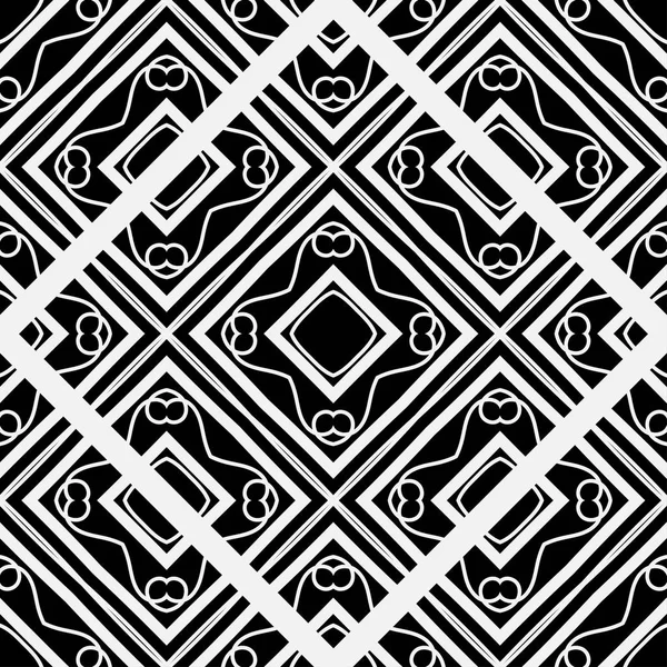 Absztrakt geometriai varrat nélküli fekete-fehér mintázat. Sablon design. Vektoros illusztráció — Stock Vector