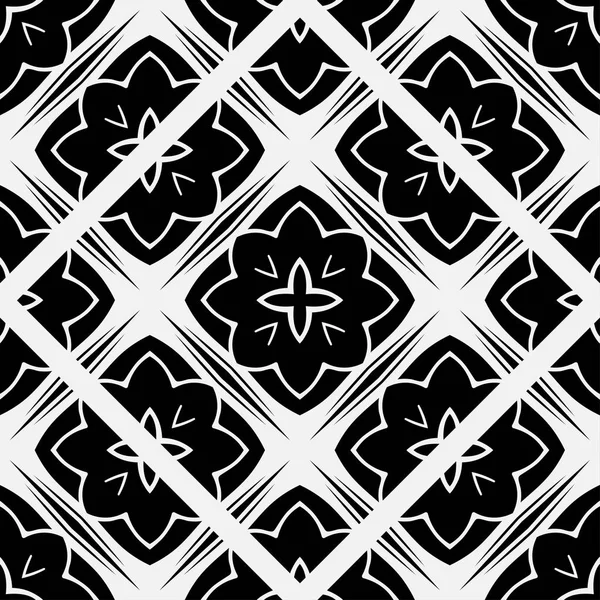 Padrão preto e branco sem costura geométrica abstrato. Modelo para design. Ilustração vetorial — Vetor de Stock