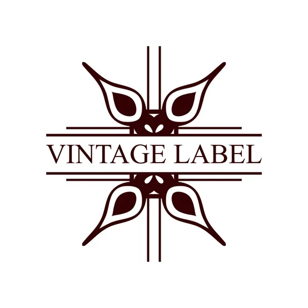 Vintage dekorativ retro etikett. Mall för design. Vektorillustration — Stock vektor