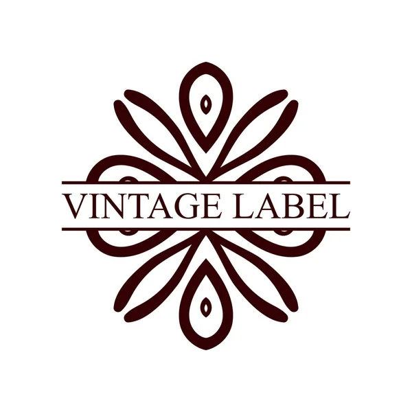 Vintage ornamental retro label. Template for design. Vector illustration — Stock Vector