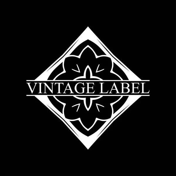 Vintage ornamental retro label. Template for design. Vector illustration — Stock Vector