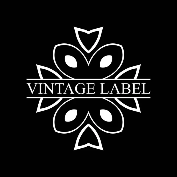 Vintage ornamental retro label. Template for design. Vector illustration — Stock Vector