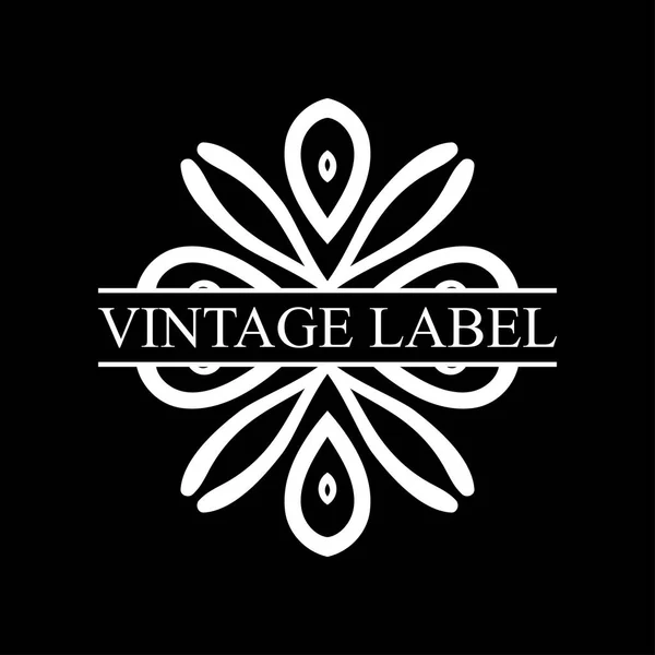 Vintage ornamental retro label. Templat untuk desain. Ilustrasi vektor - Stok Vektor