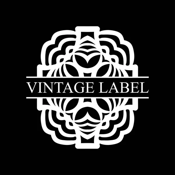 Vintage ornamental retro label. Templat untuk desain. Ilustrasi vektor - Stok Vektor