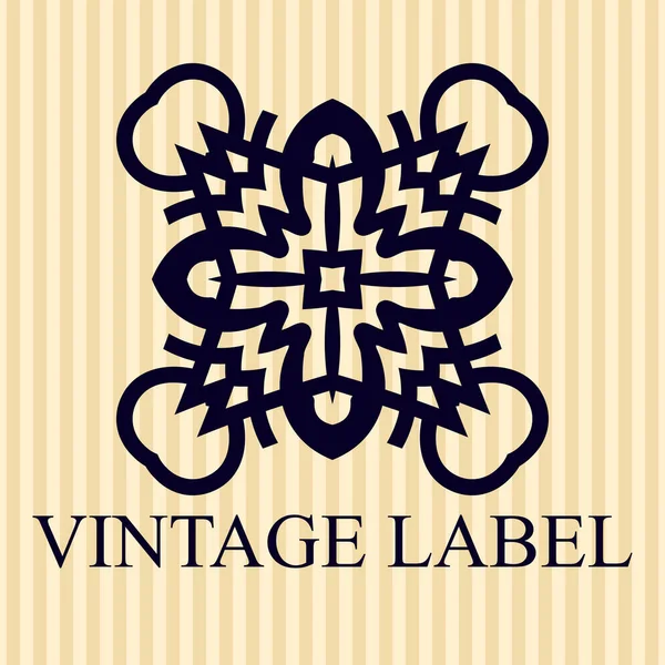 Modello logo ornamentale vintage con testo. Illustrazione vettoriale — Vettoriale Stock