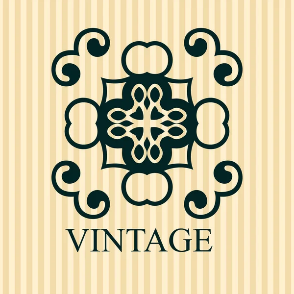 Vintage dekorativ logotyp mall med text. Vektorillustration — Stock vektor